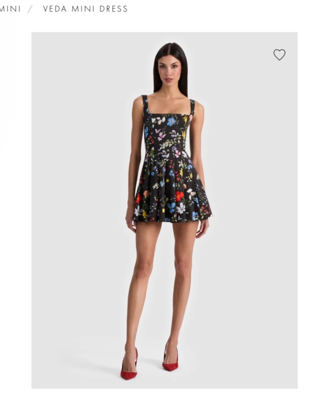 Alice + Olivia Black Veda mini Floral Twisting Vines Mini Dress